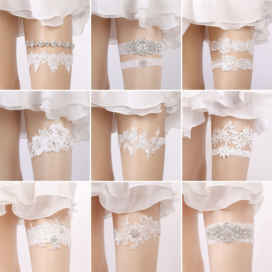 Rhinestone Wedding Garter Leg  - Garter Belt Set のレビューと価格