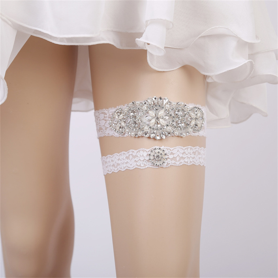 Rhinestone Wedding Garter Leg  - Garter Belt Set のレビューと価格