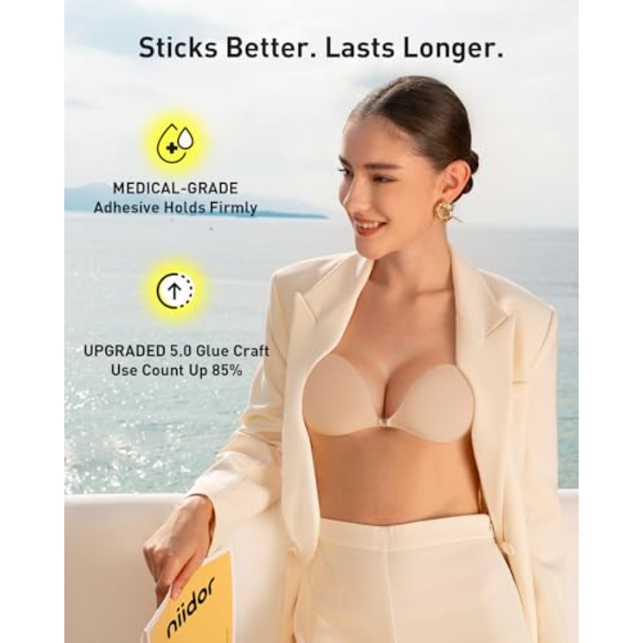Niidor Adhesive Bra Strapless  - Silicone Bra Adhesive のレビューと価格