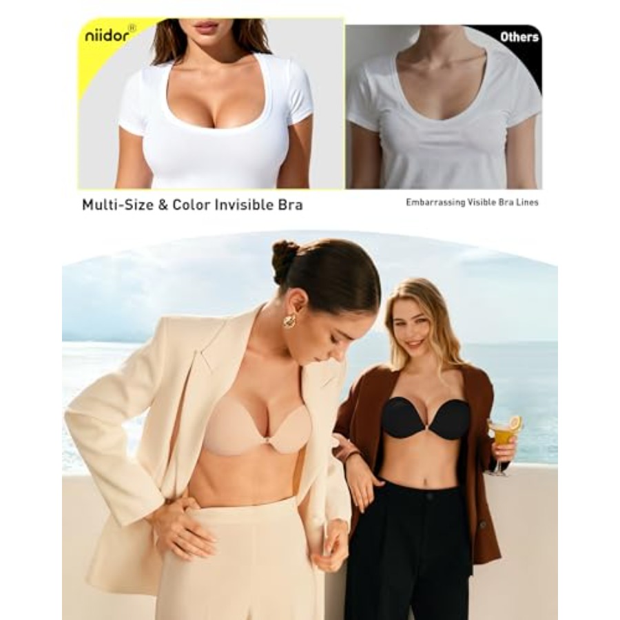 Niidor Adhesive Bra Strapless  - Silicone Bra Adhesive のレビューと価格