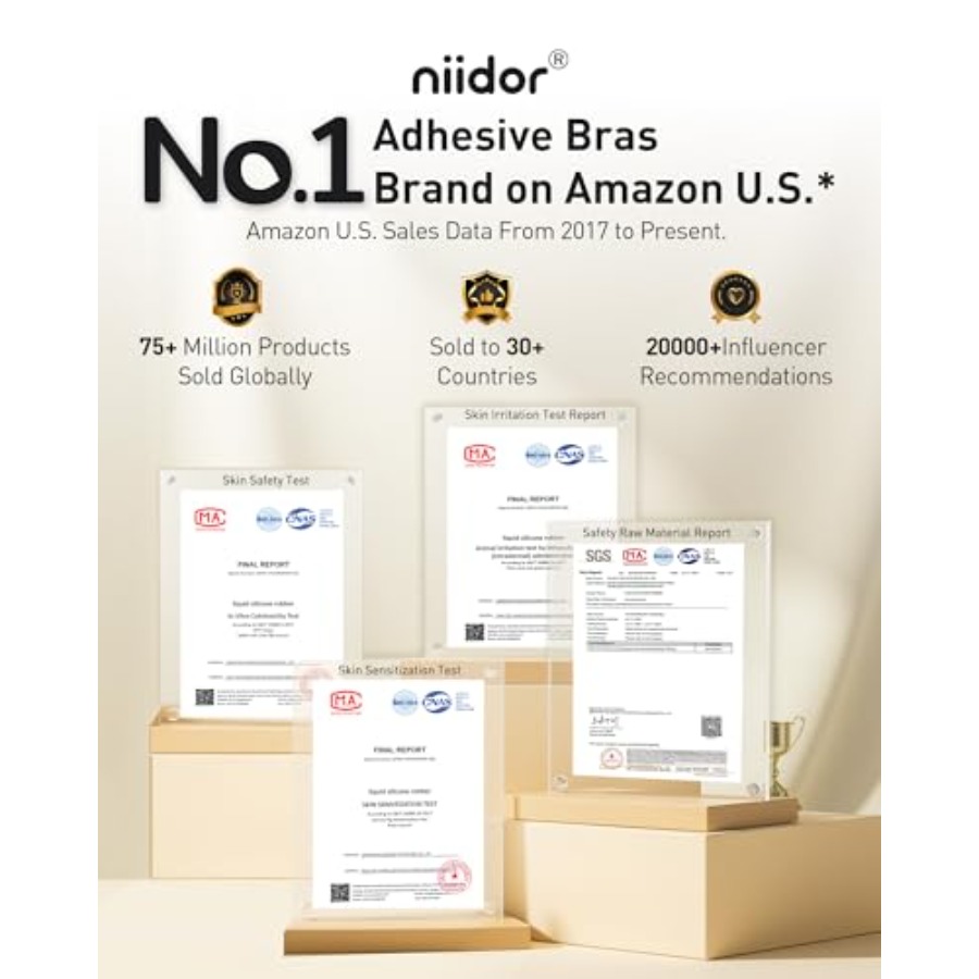 Niidor Adhesive Bra Strapless  - Silicone Bra Adhesive のレビューと価格