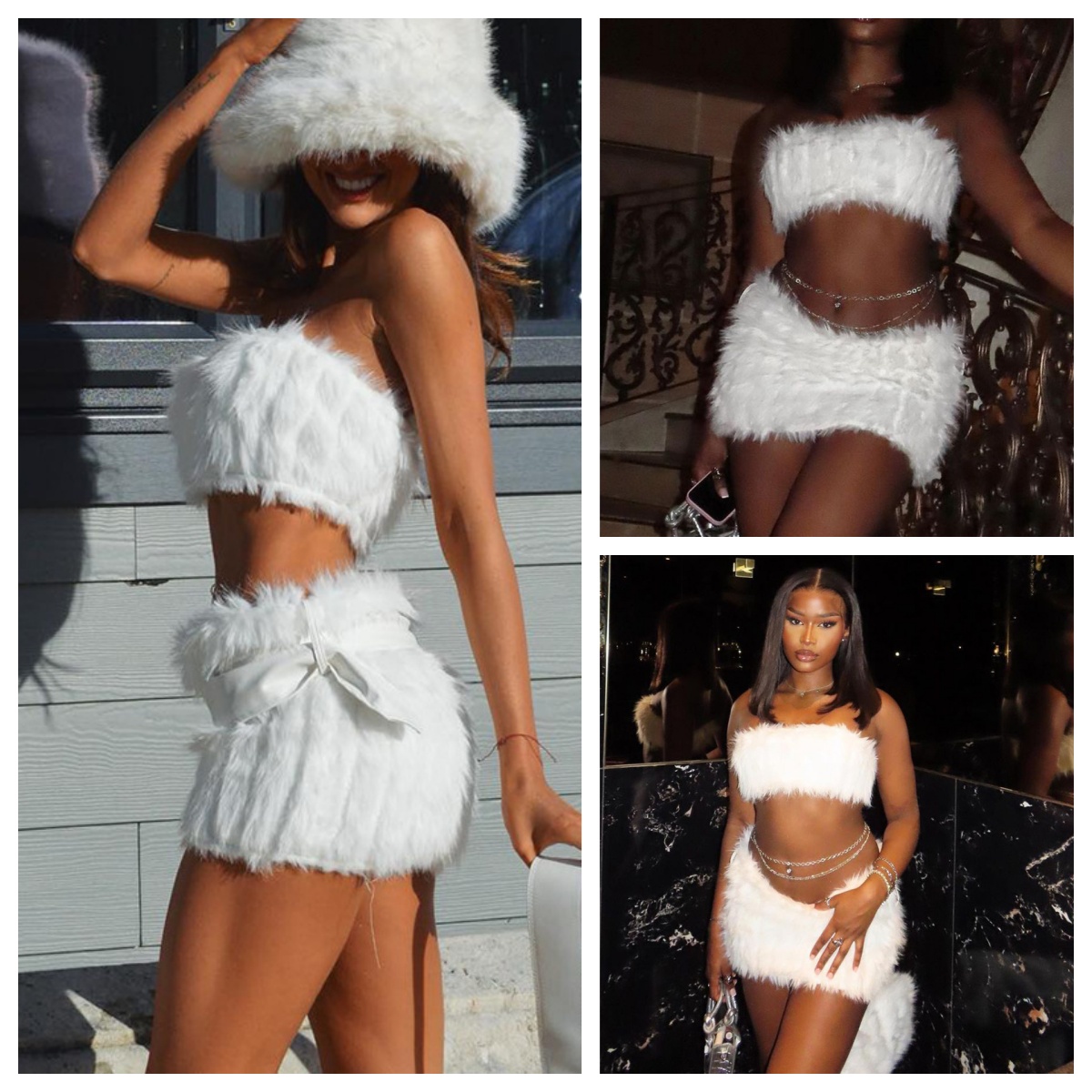 Y2K Coquette Cute Fluffy Knit  - Strapless Bra Backless のレビューと価格