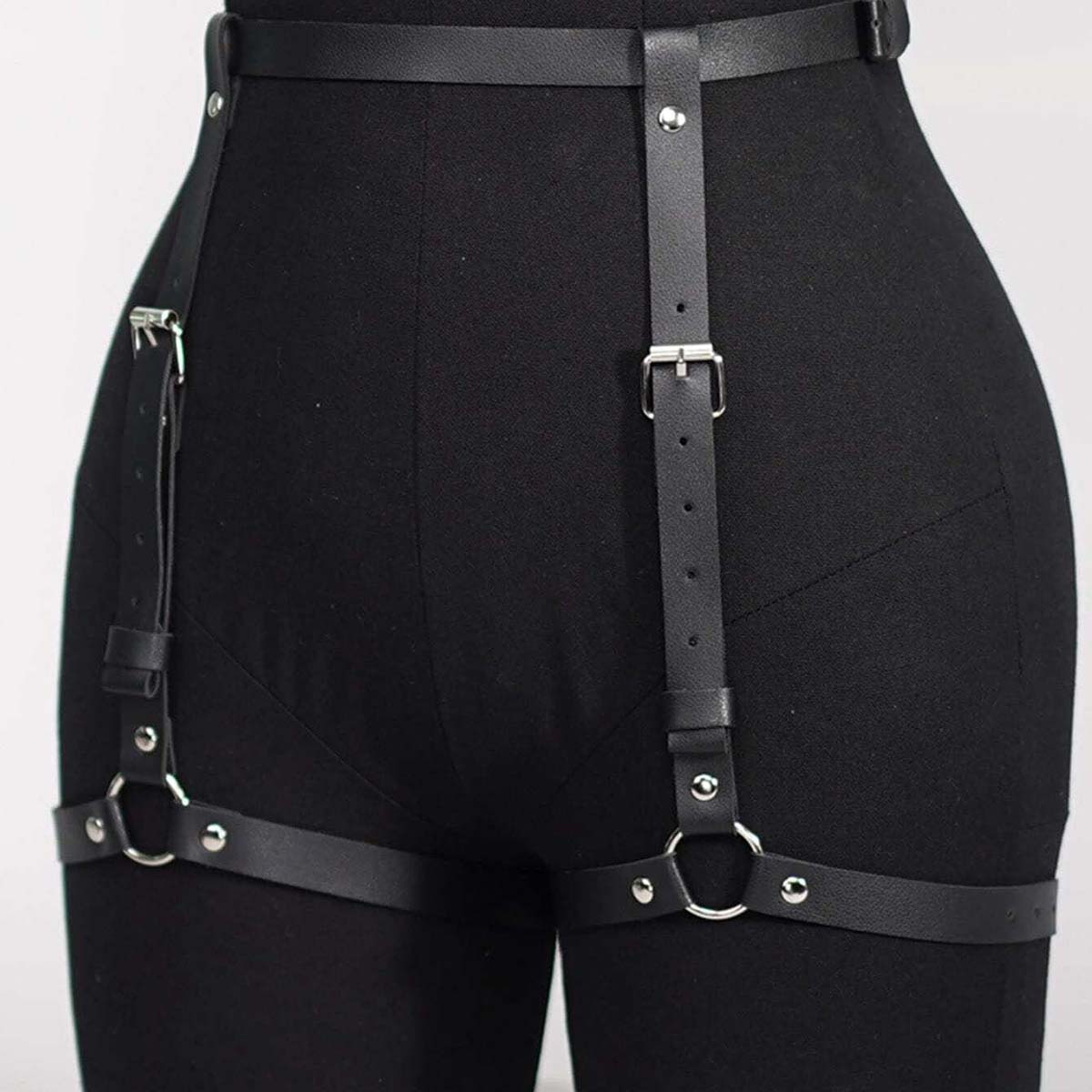 Oth Punk PU Leather Full Waist - Garter Belt Set のレビューと価格