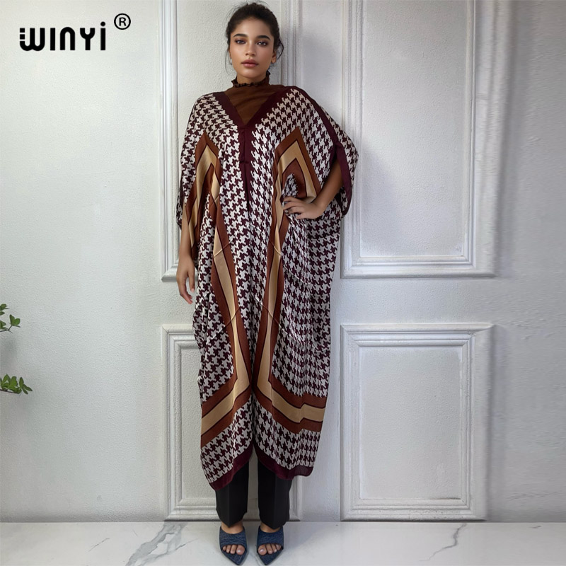 WINYI Summer african V-neck dr - Robe Silk Women のレビューと価格