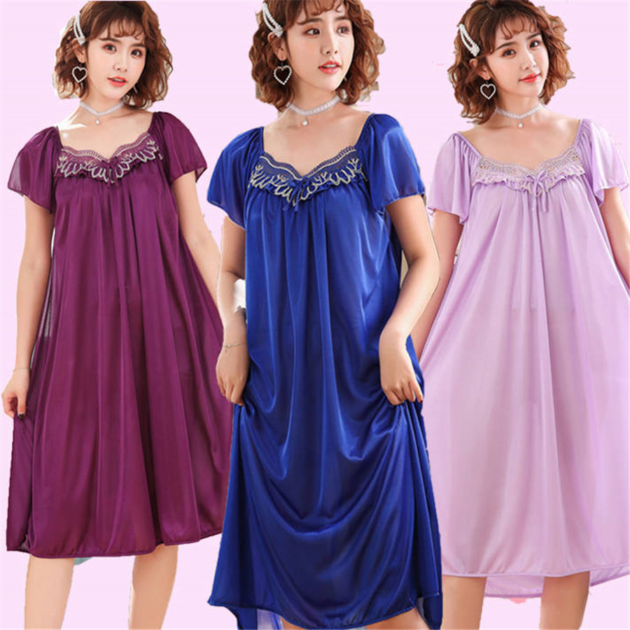 NEW Summer Ice Silk Nightgown  - Robe Silk Women のレビューと価格