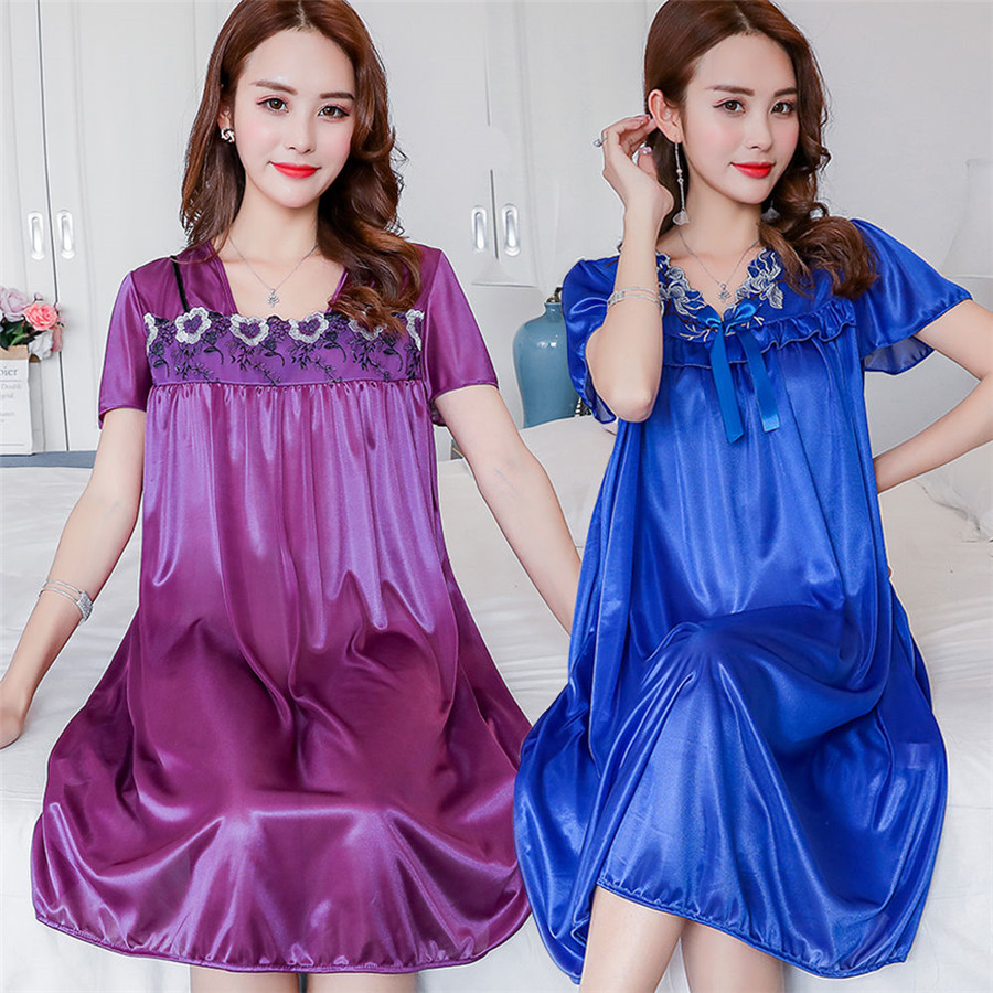 NEW Summer Ice Silk Nightgown  - Robe Silk Women のレビューと価格