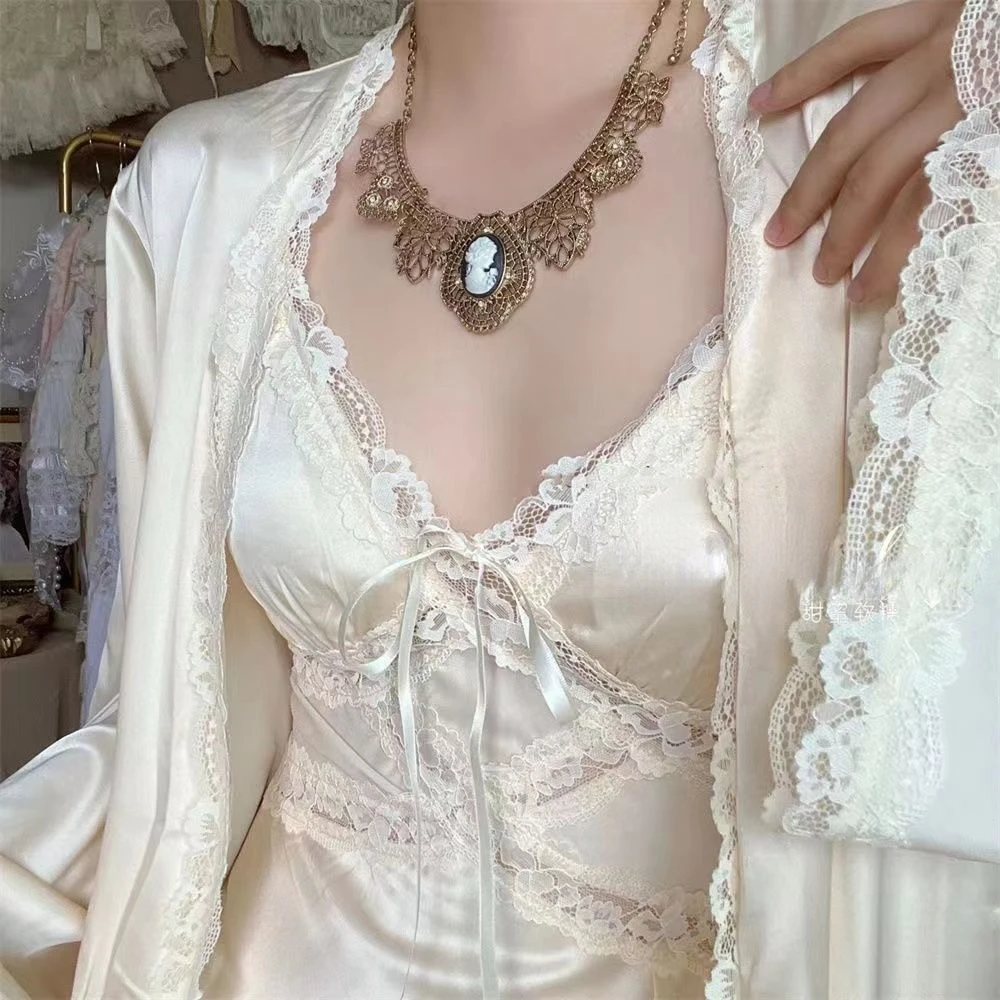 Silk Robe Gown Sets Women Gent - Robe Silk Women のレビューと価格